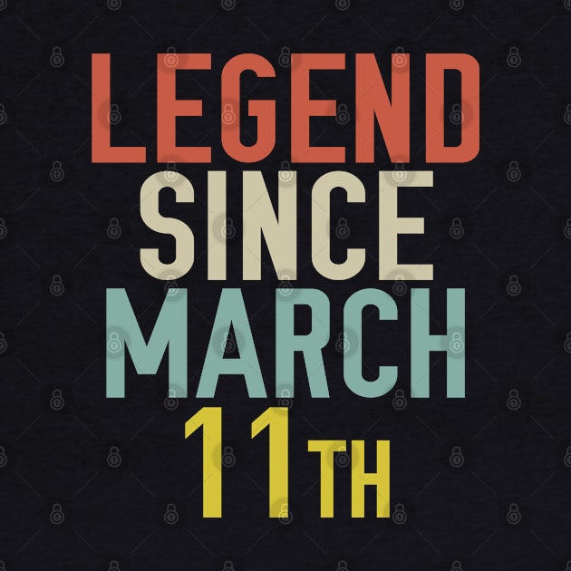 Legend Since March 11th Cool & Awesome Birthday Gift For kids & mom or dad by foxredb